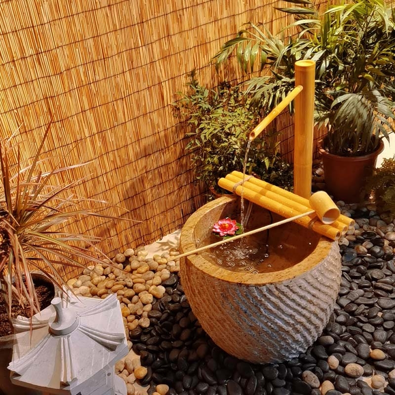 Mangkuk batu Jinglu bambu Jepa - Gardening Tools Japanese ulasan dan harga
